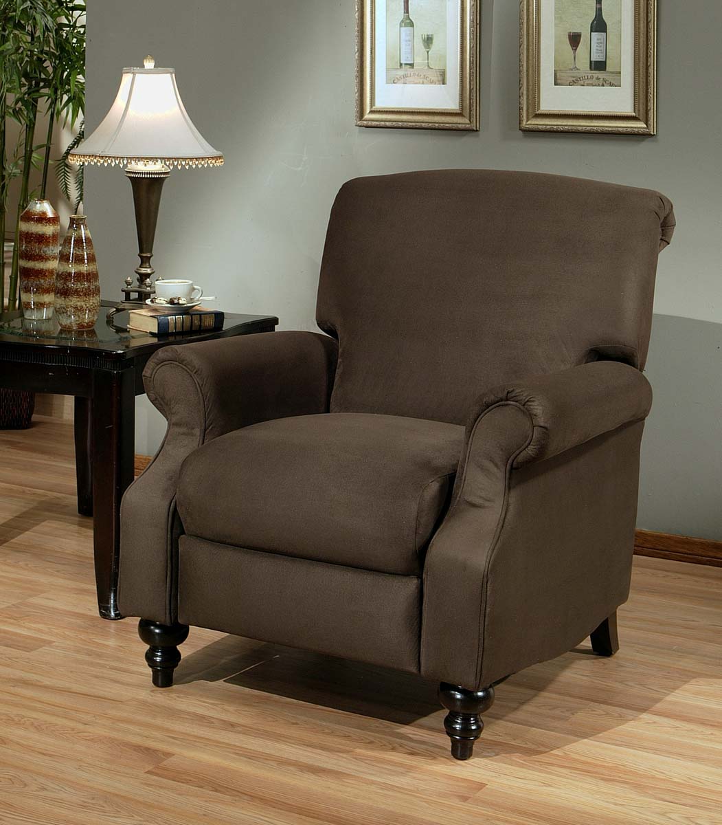 Abbyson Living Vienna Dark Brown Microsuede Pushback Recliner