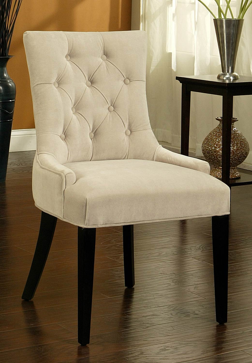Abbyson Living Franklin Cream Microsuede Tufted Dining Chair