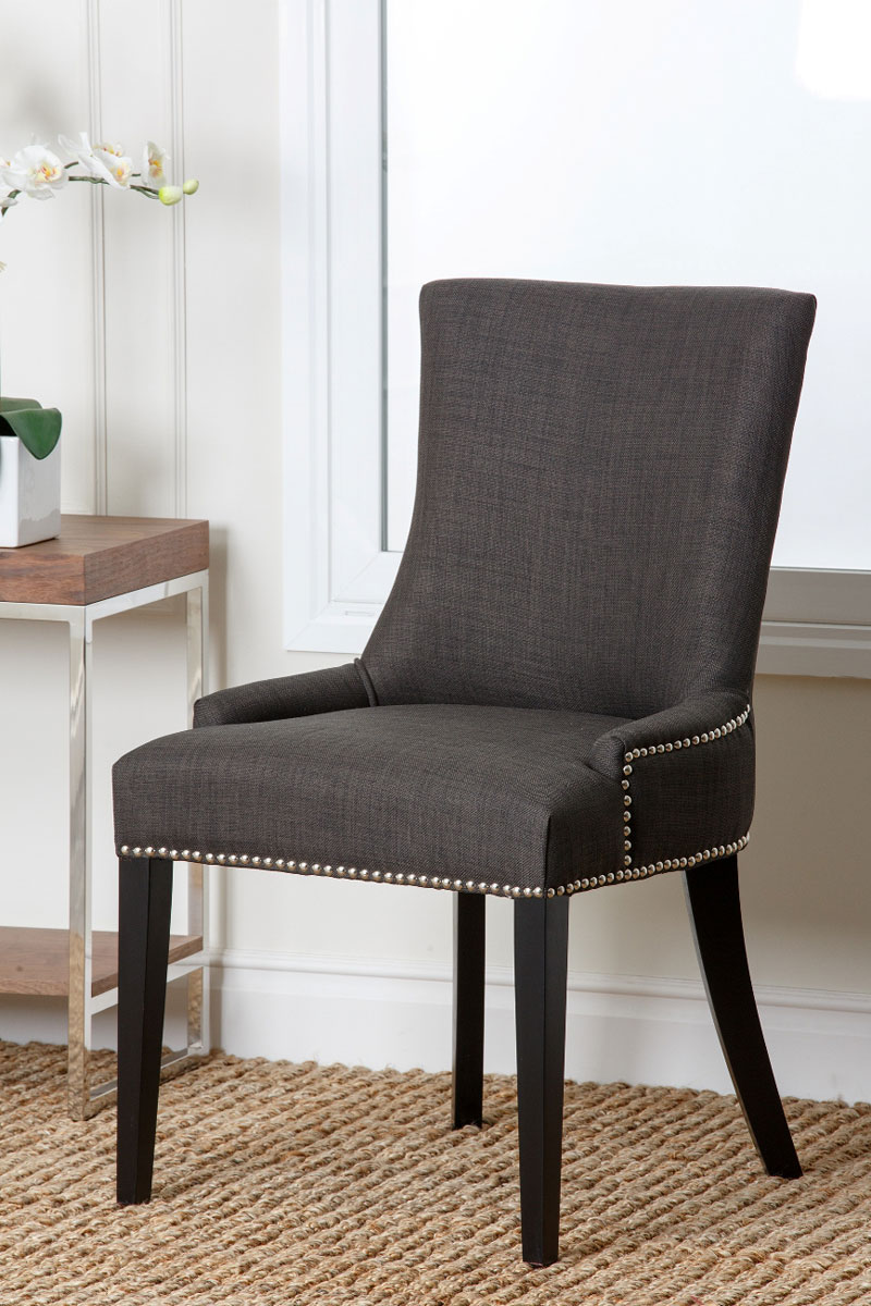 Abbyson Living Hudson Fabric Nailhead Trim Dining Chair - Grey