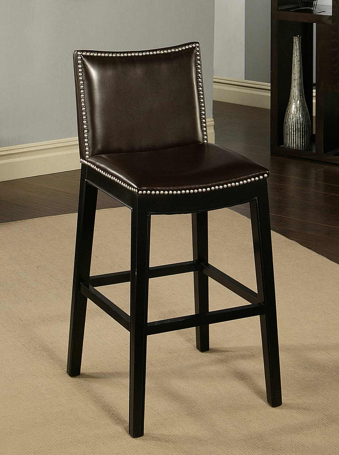 Abbyson Living Arlow Dark Brown Nailhead Barstool Ab Hs Dc 295 Brn At