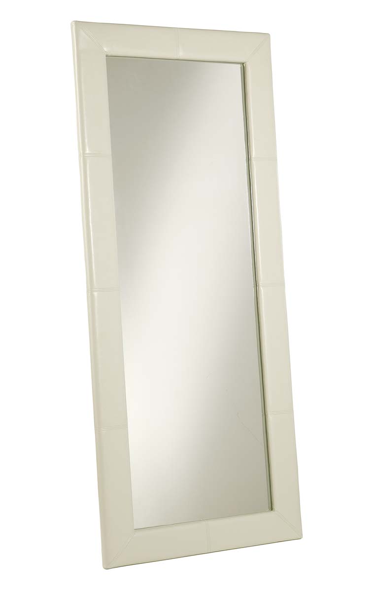 Abbyson Living Delano White Leather Large Floor Mirror