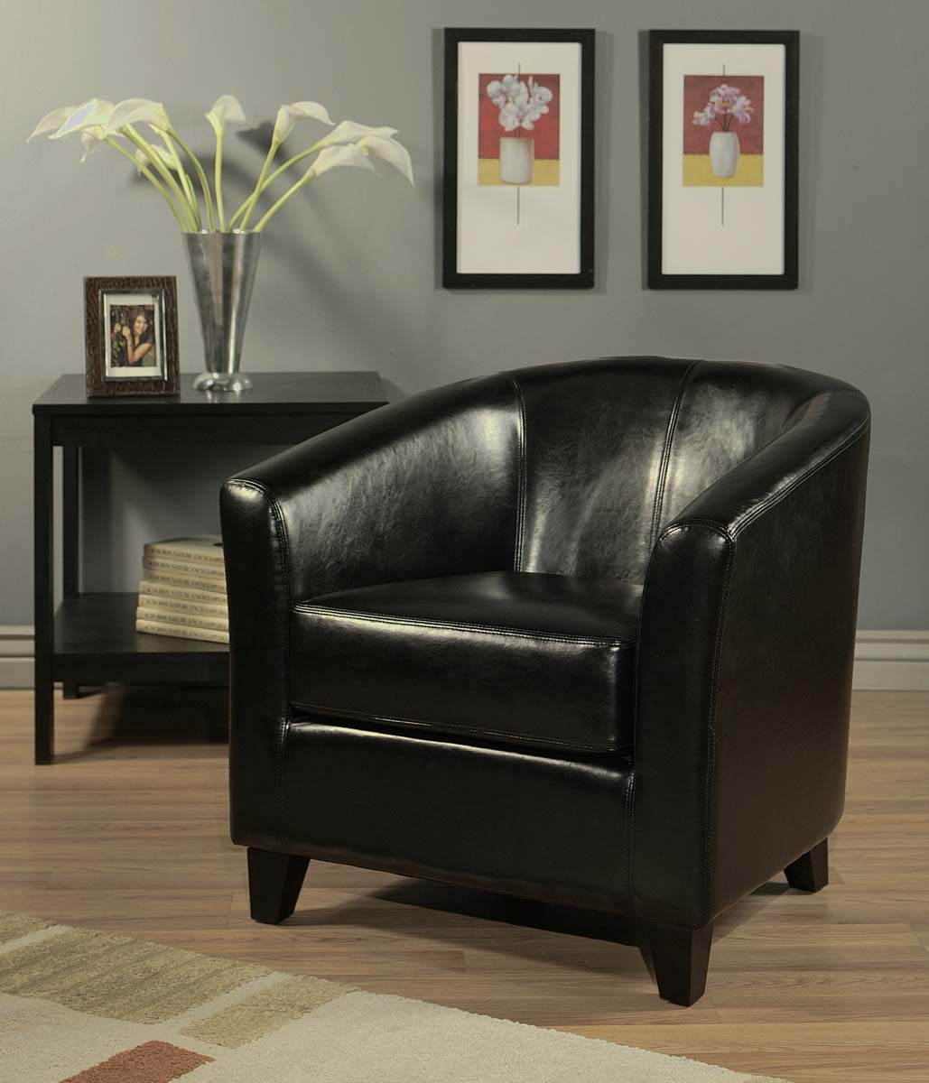 Abbyson Living Montecito Black Bicast Leather Armchair AB-HS-SF-001-BLK ...