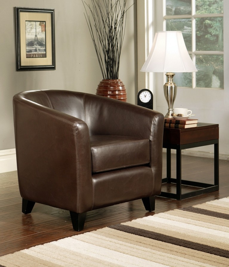 Abbyson Living Montecito Dark Brown Leather Arm Chair