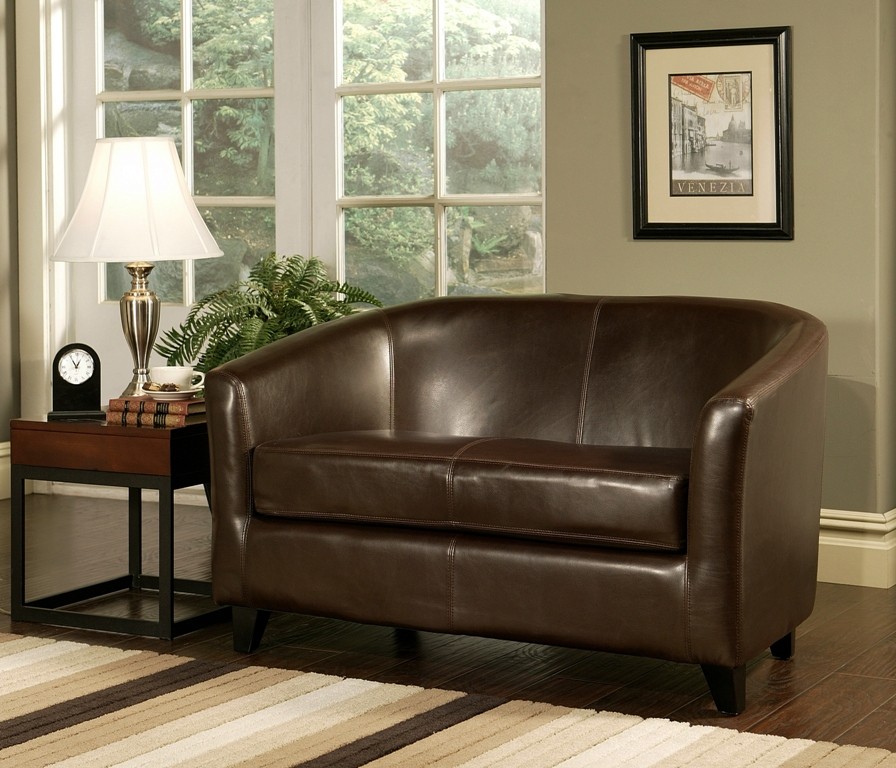 Abbyson Living Montecito Dark Brown Leather Loveseat