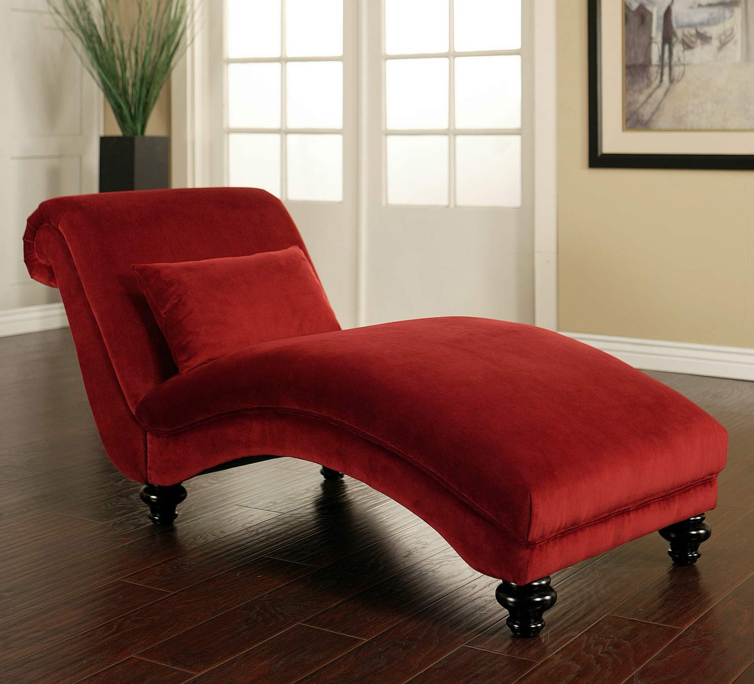 Abbyson Living Harbor Red Fabric Chaise