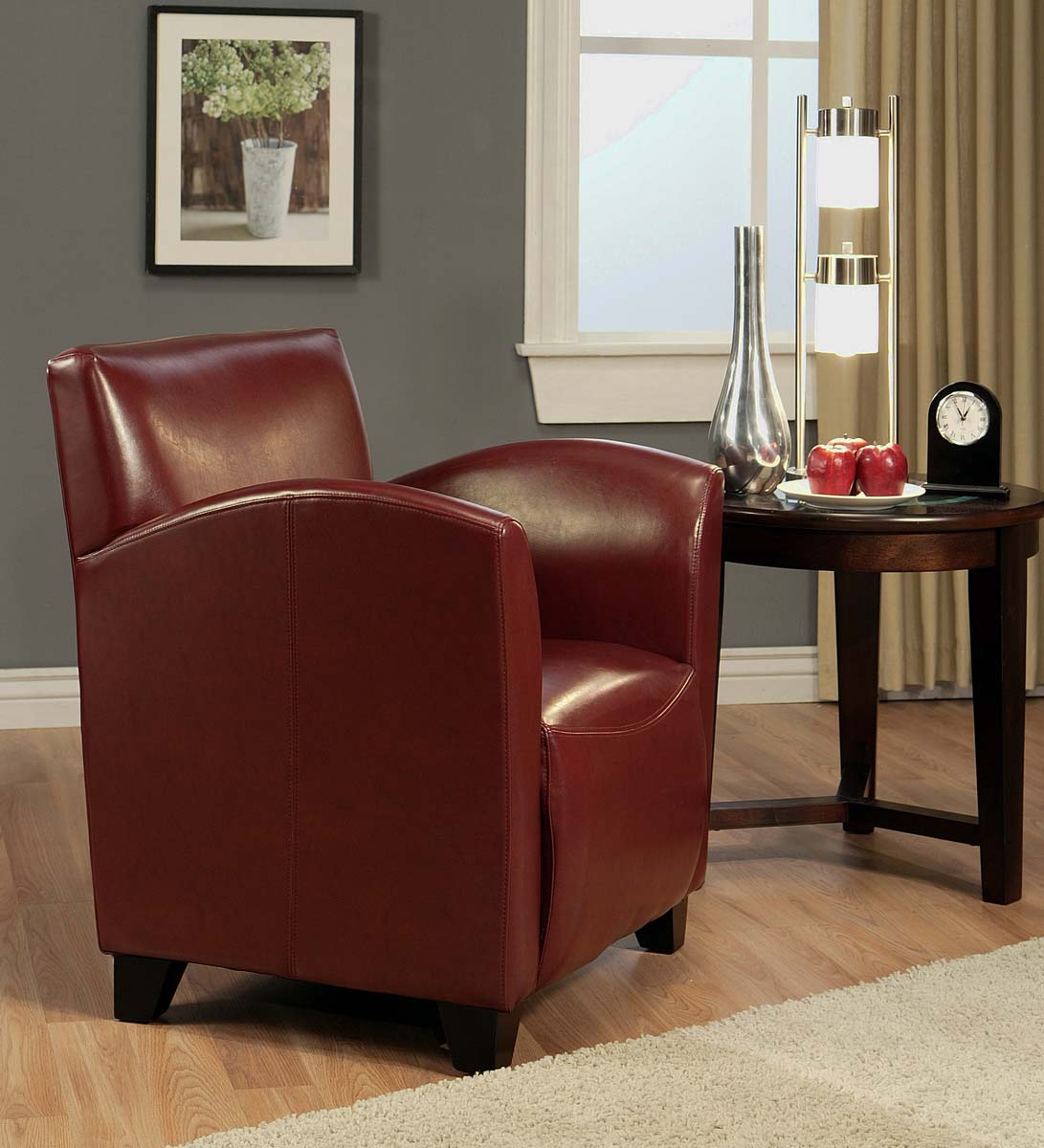 Abbyson Living Broadway Burgundy Bicast Leather Armchair AB-HS-SF-637 ...