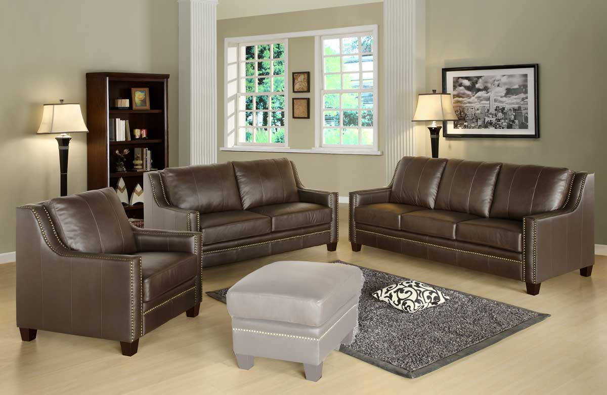 Abbyson Living Heritage Premium Italian Leather 3-piece Sofa Set AB-CI ...