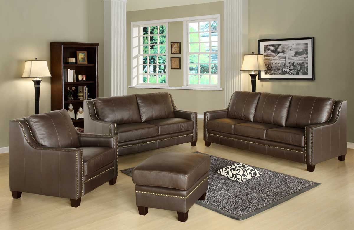 Abbyson Living Heritage Premium Italian Leather 4-piece Sofa Set AB-CI ...