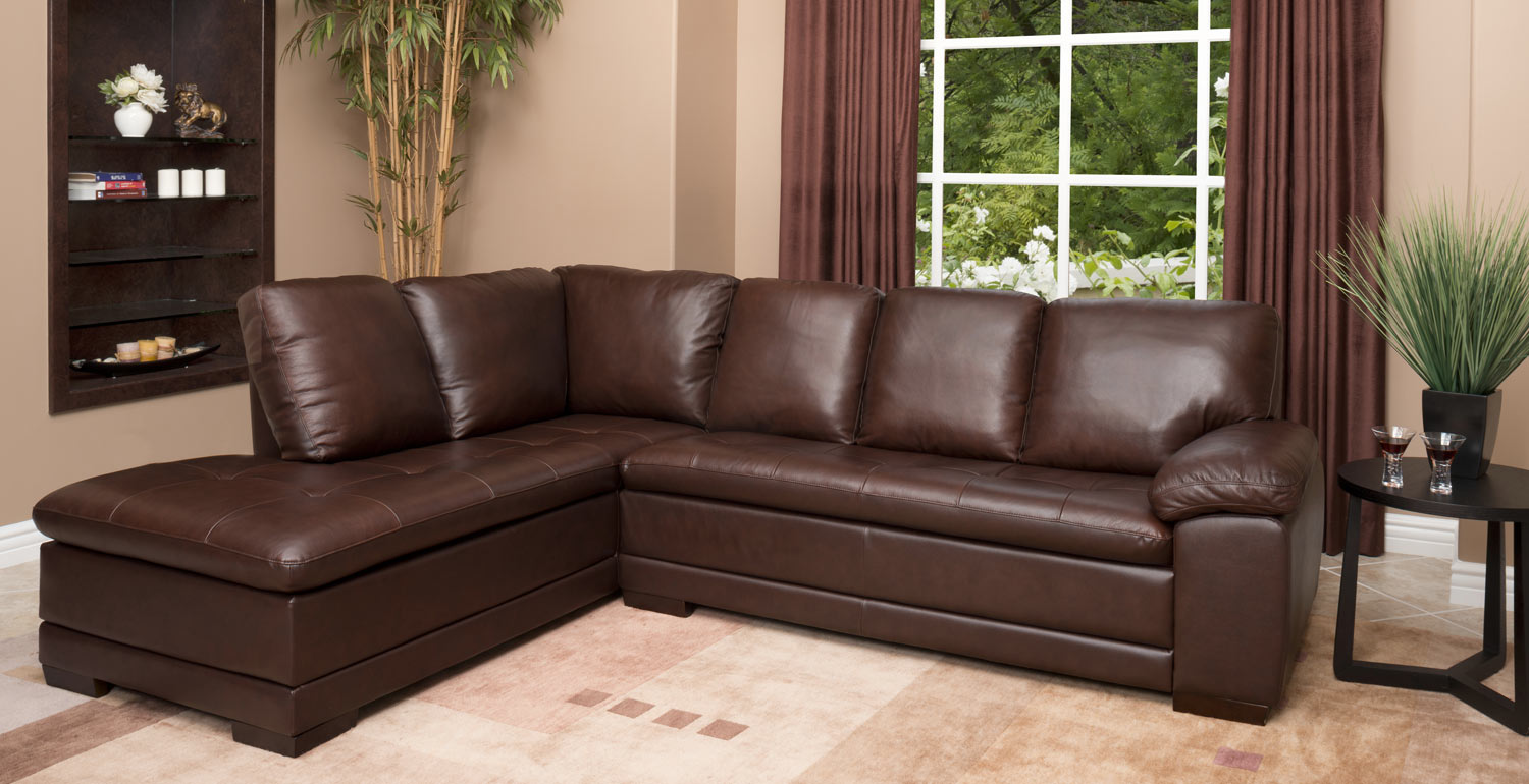 Abbyson Living Porter Top Grain Leather Sectional Sofa