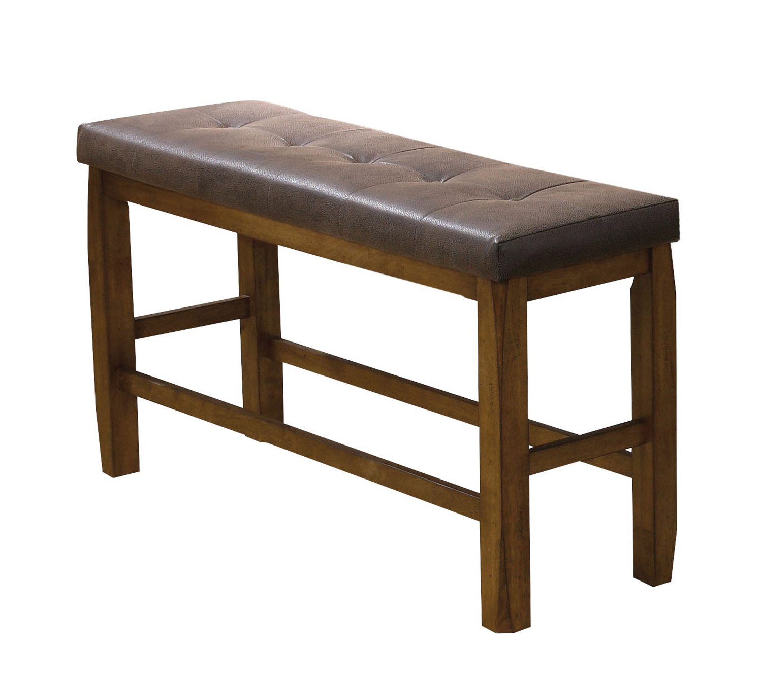 Acme Morrison Counter Height Bench with Storage - Brown Vinyl/Oak