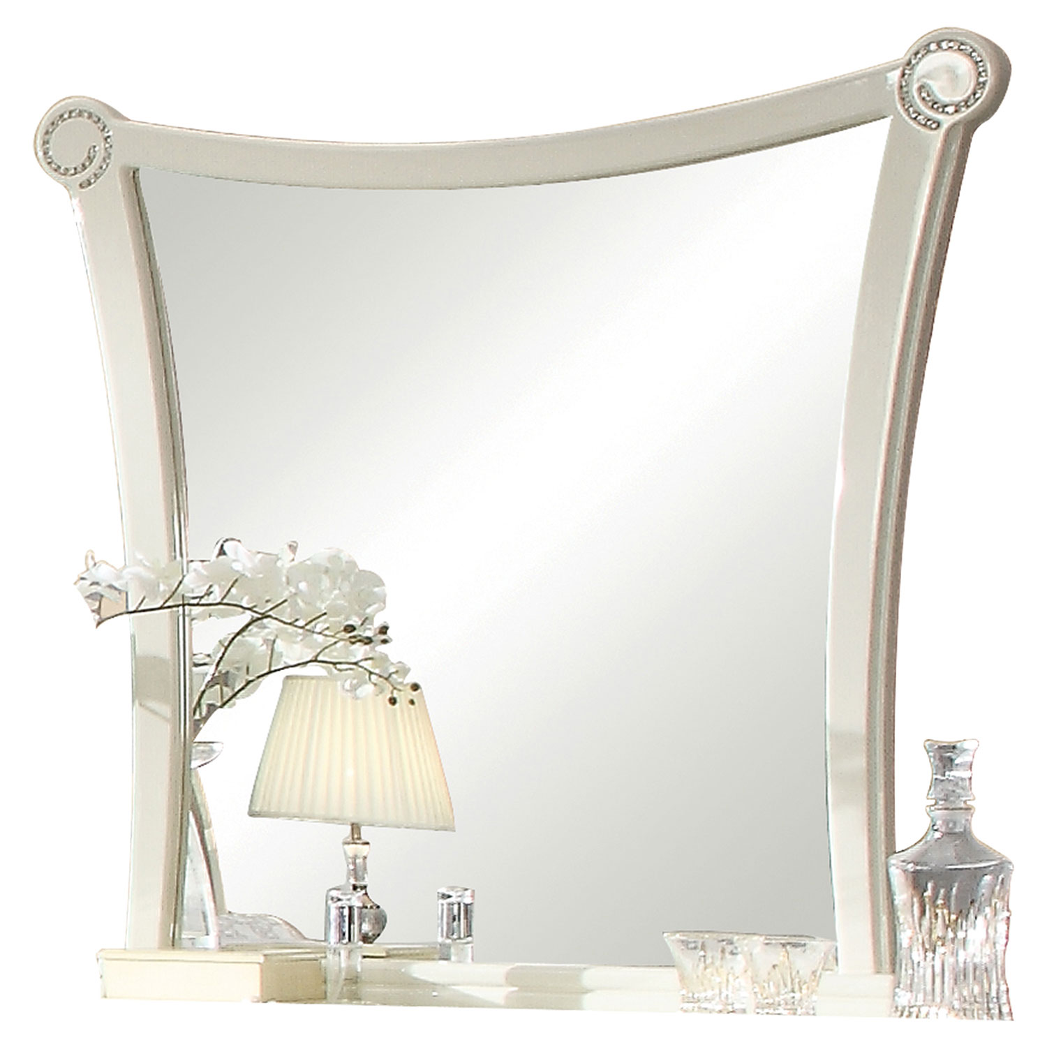 Acme Bellagio Mirror - Ivory High Gloss