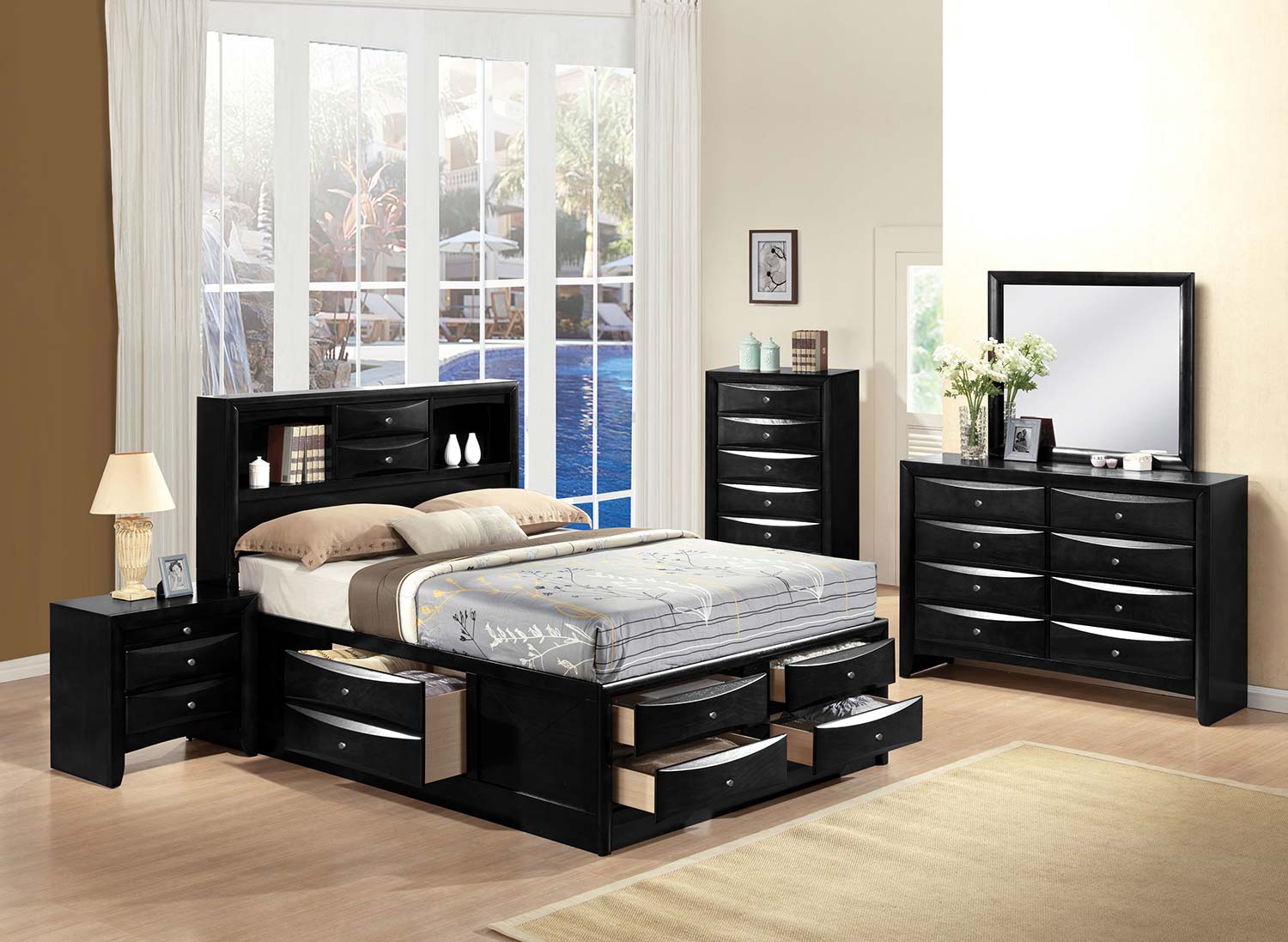 Acme Ireland Bedroom Set with Storage - Black
