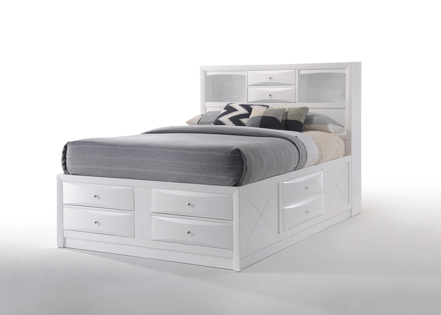 Acme Ireland Bed with Storage - White