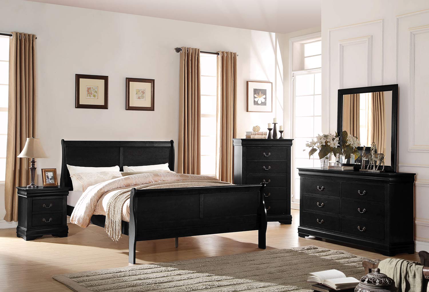 Acme Louis Philippe Bedroom Set - Black