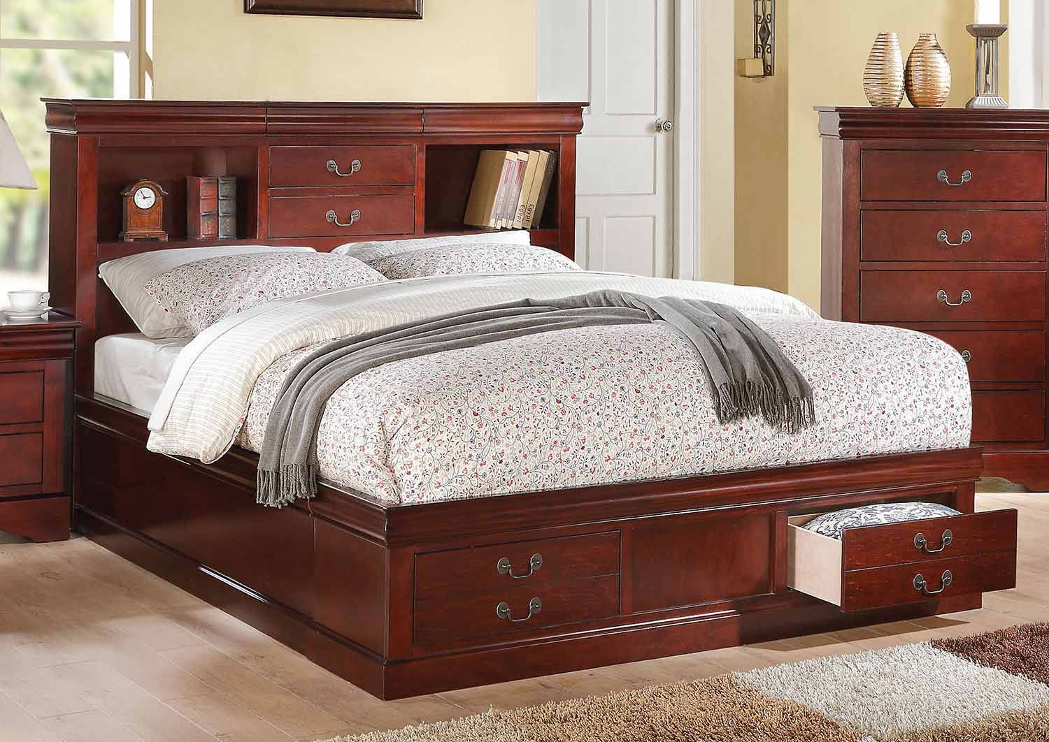 Acme Louis Philippe III Bed with Storage - Cherry