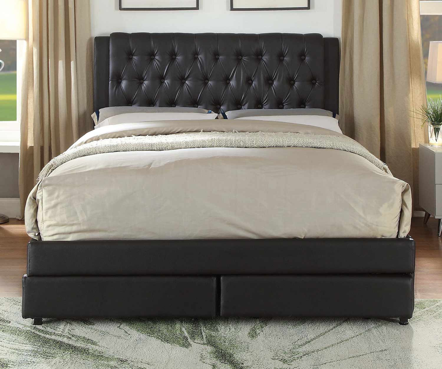 Acme Wibier Queen Bed with Storage - Espresso Vinyl