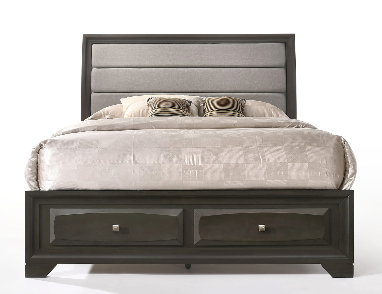 Acme Soteris Bed with Storage - Gray Fabric/Antique Gray