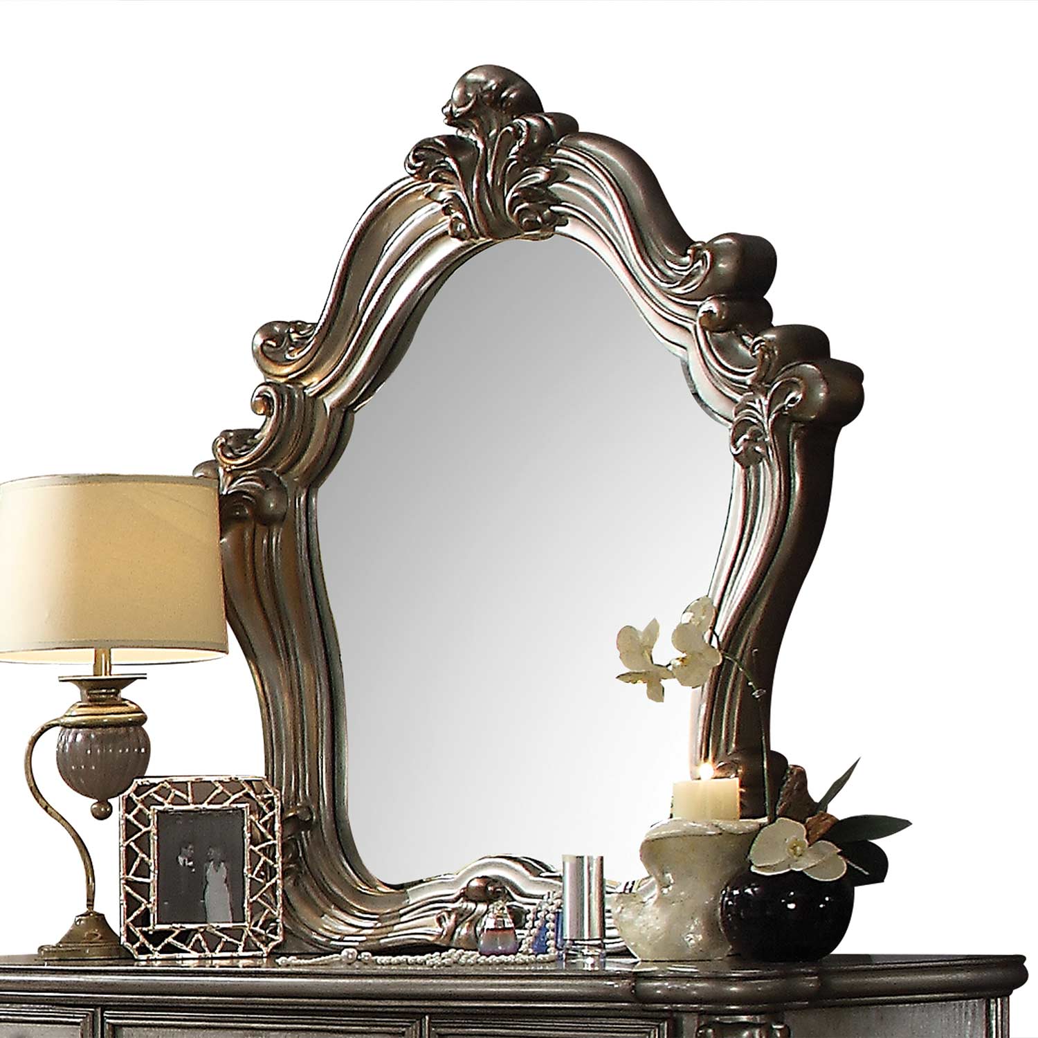 Acme Versailles Mirror - Antique Platinum
