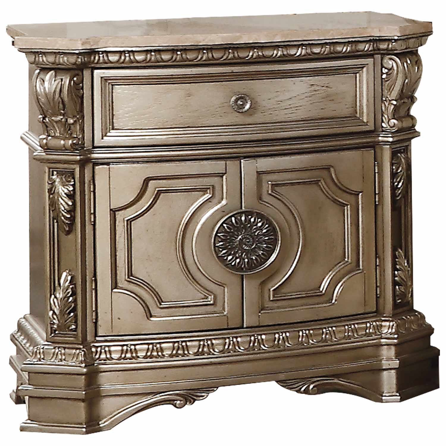 Acme Northville Nightstand - Antique Champagne