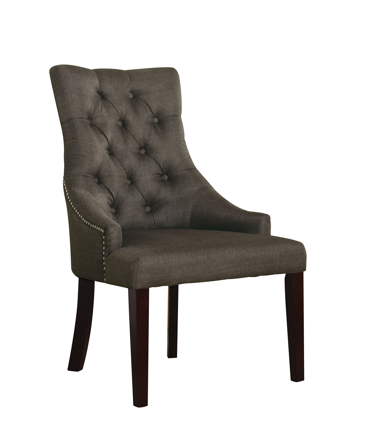 Acme Drogo Side Chair - Gray Fabric/Walnut