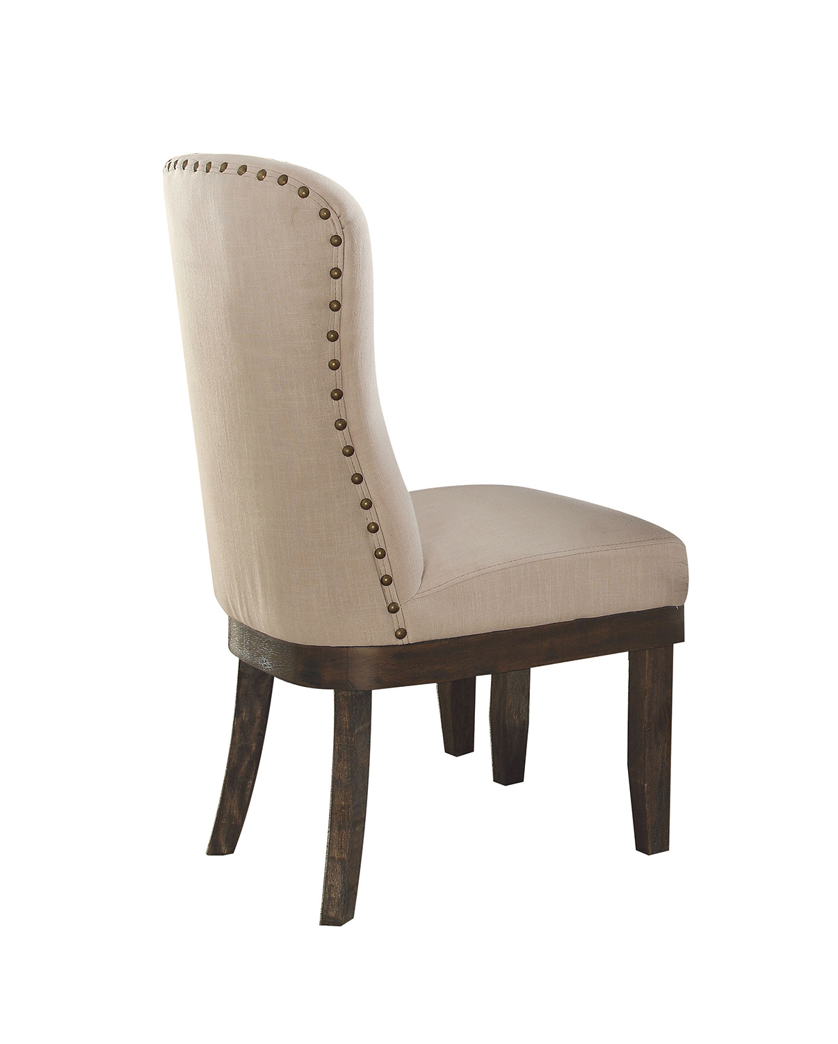 Acme Landon Side Chair - Beige Linen/Salvage Brown