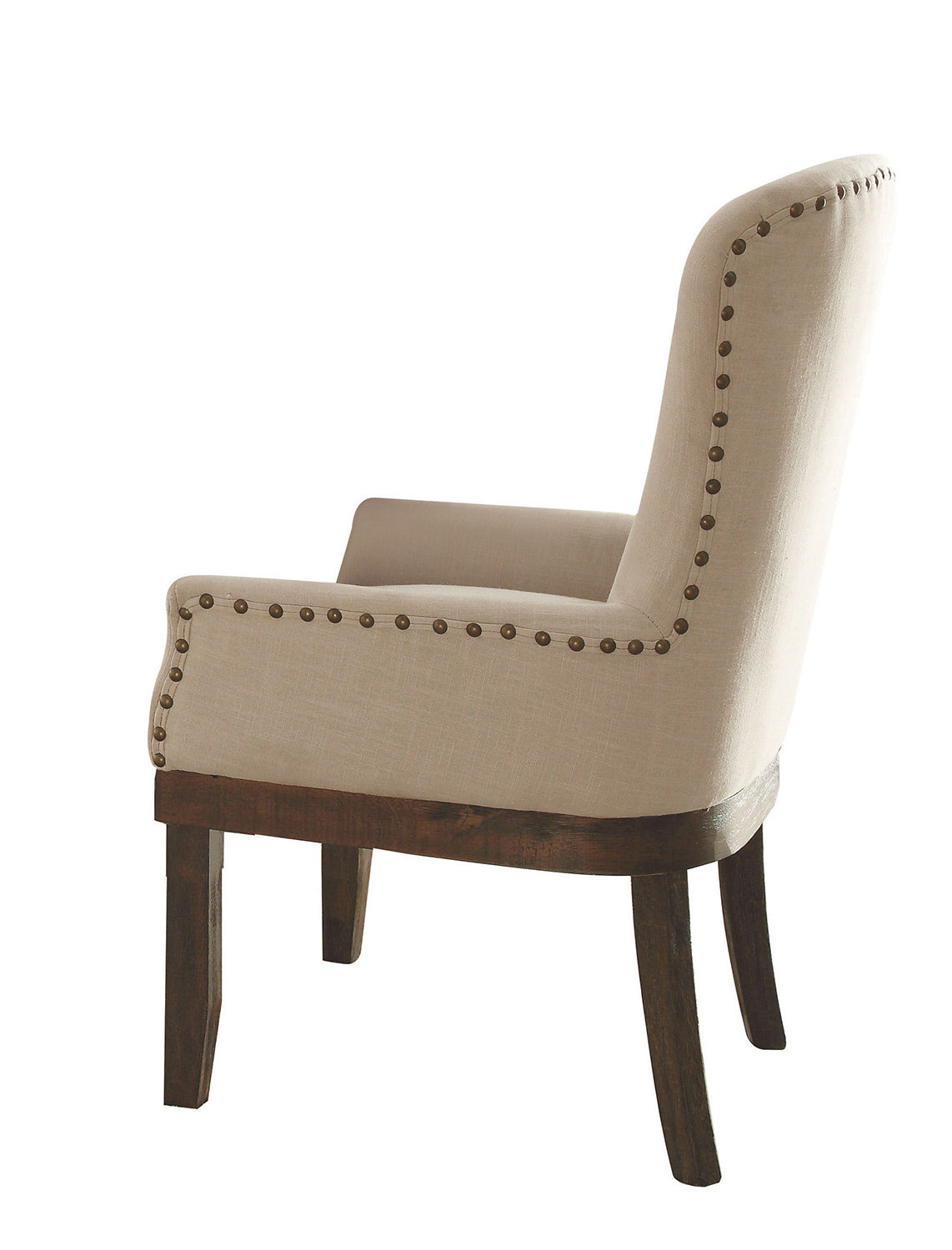 Acme Landon Arm Chair - Beige Linen/Salvage Brown