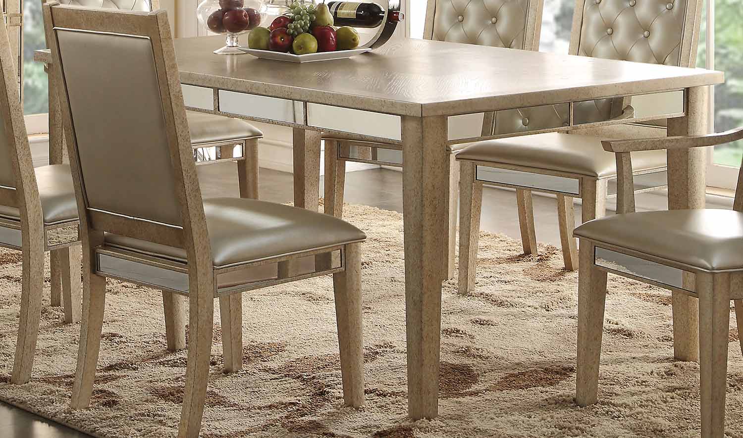 Acme Voeville Dining Table - Antique Gold