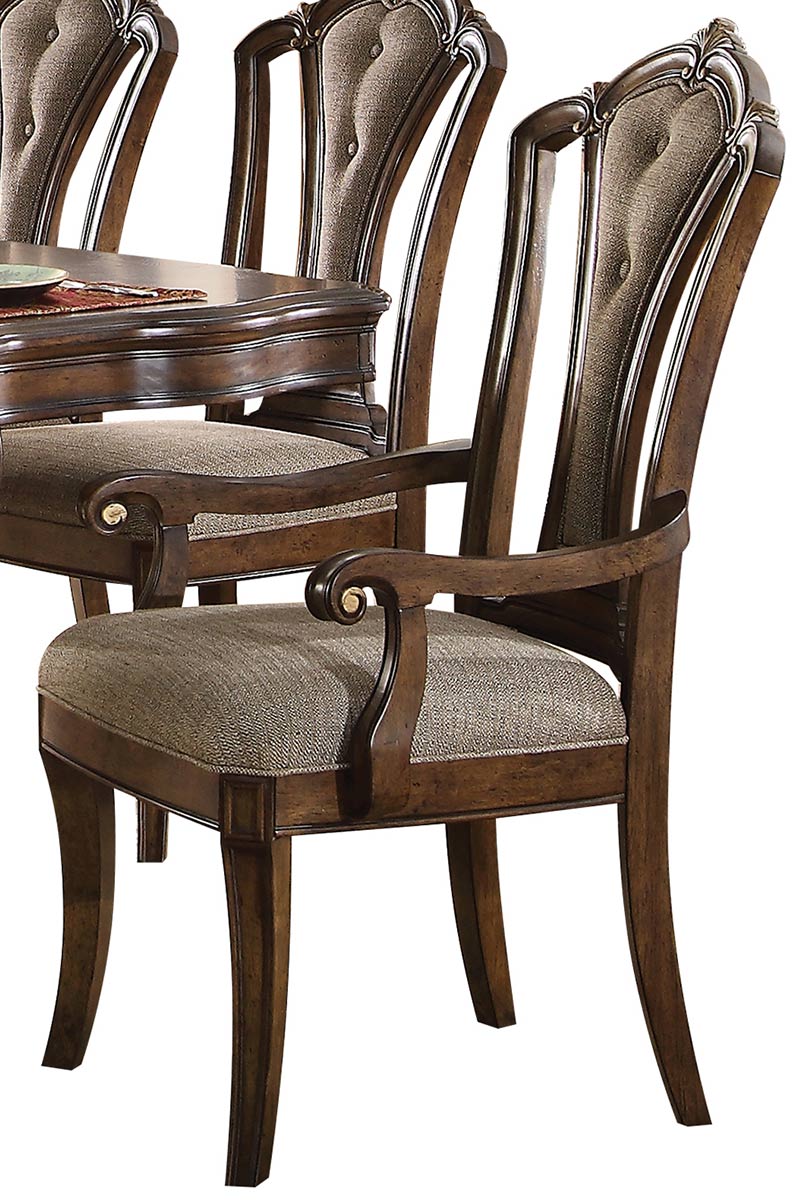 Acme Valletta Arm Chair - Fabric/Latte Oak
