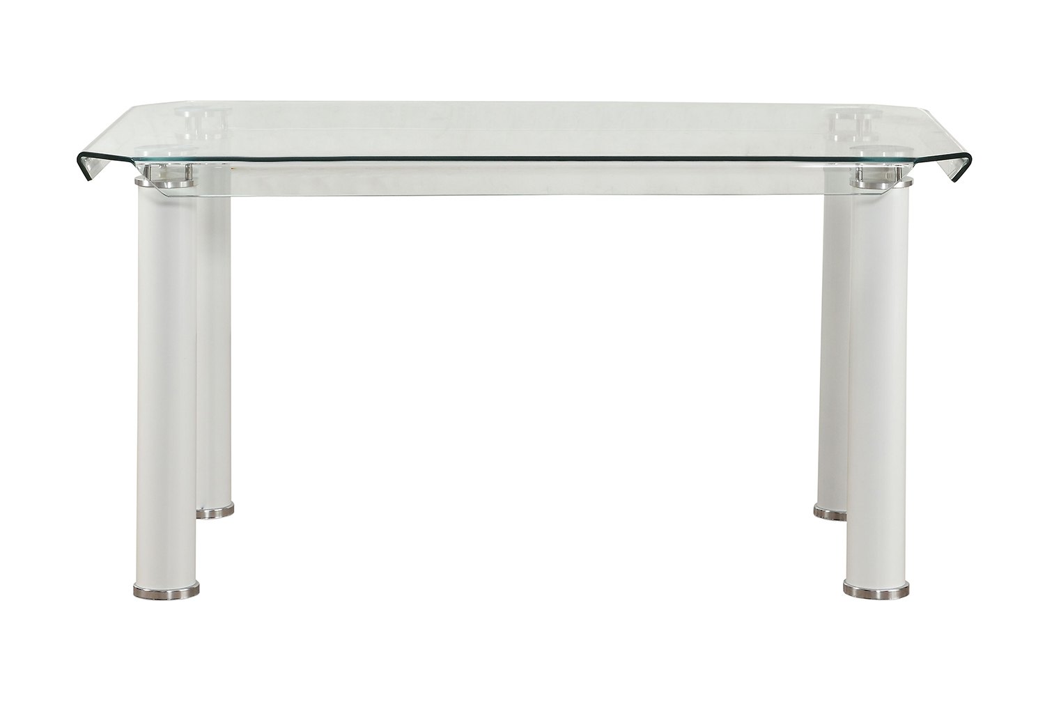 Acme Gordie Dining Table - White/Clear Glass