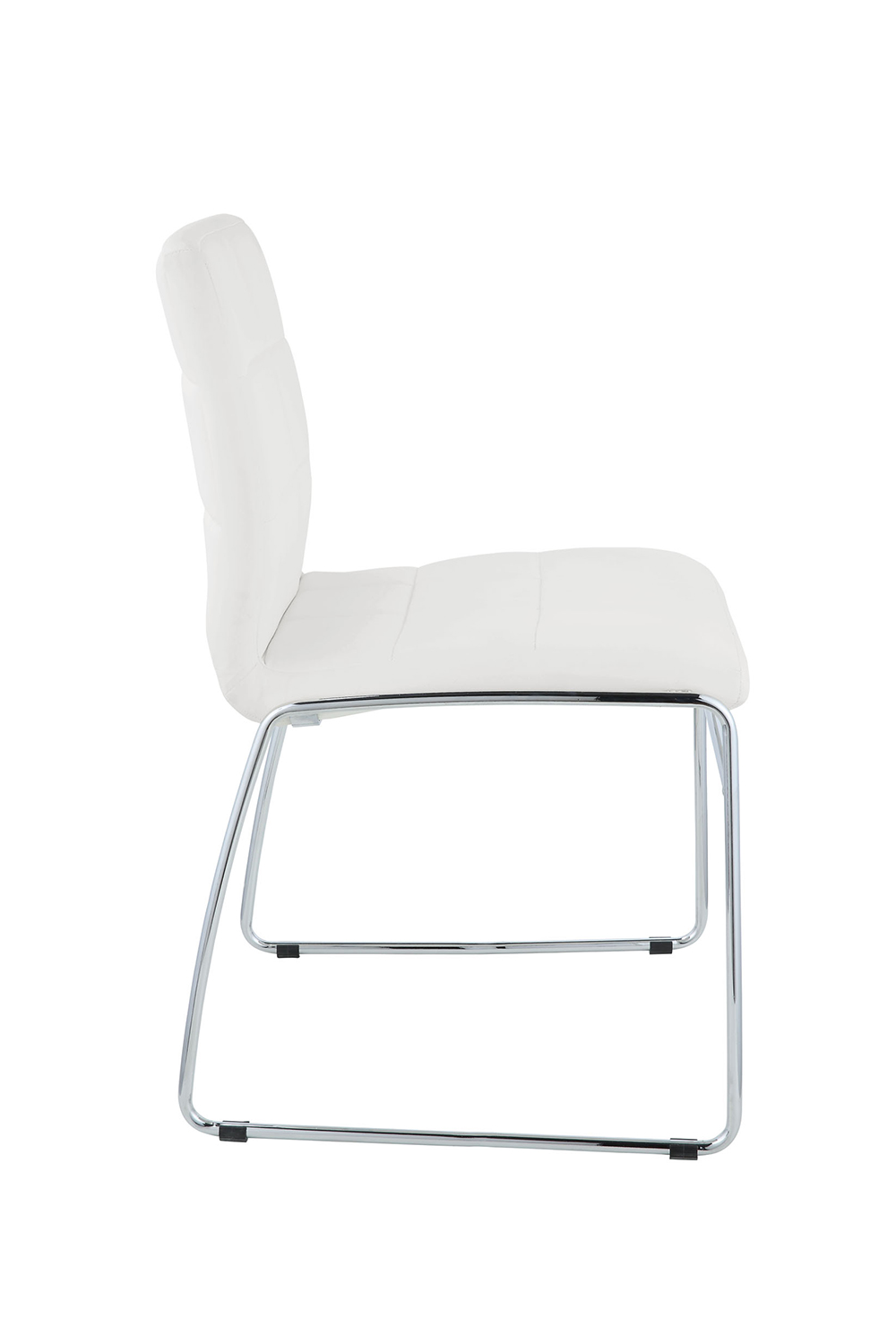 Acme Gordie Sled Metal Shape Side Chair - White Vinyl/Chrome