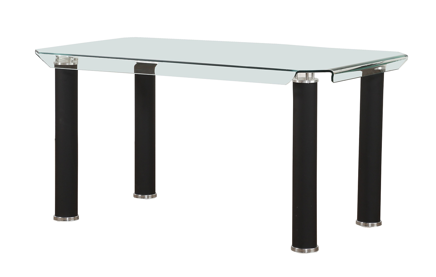 Acme Gordie Dining Table - Black/Clear Glass