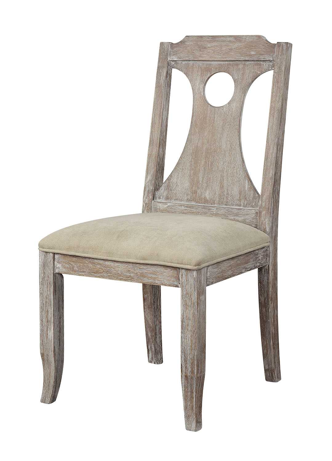 Acme Colette Side Chair - White Fabric/Reclaimed Gray Oak