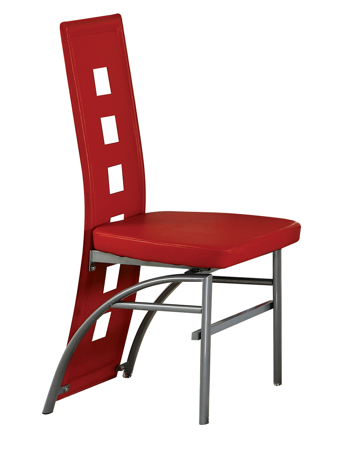 Acme Kathie Side Chair - Red Vinyl/Silver