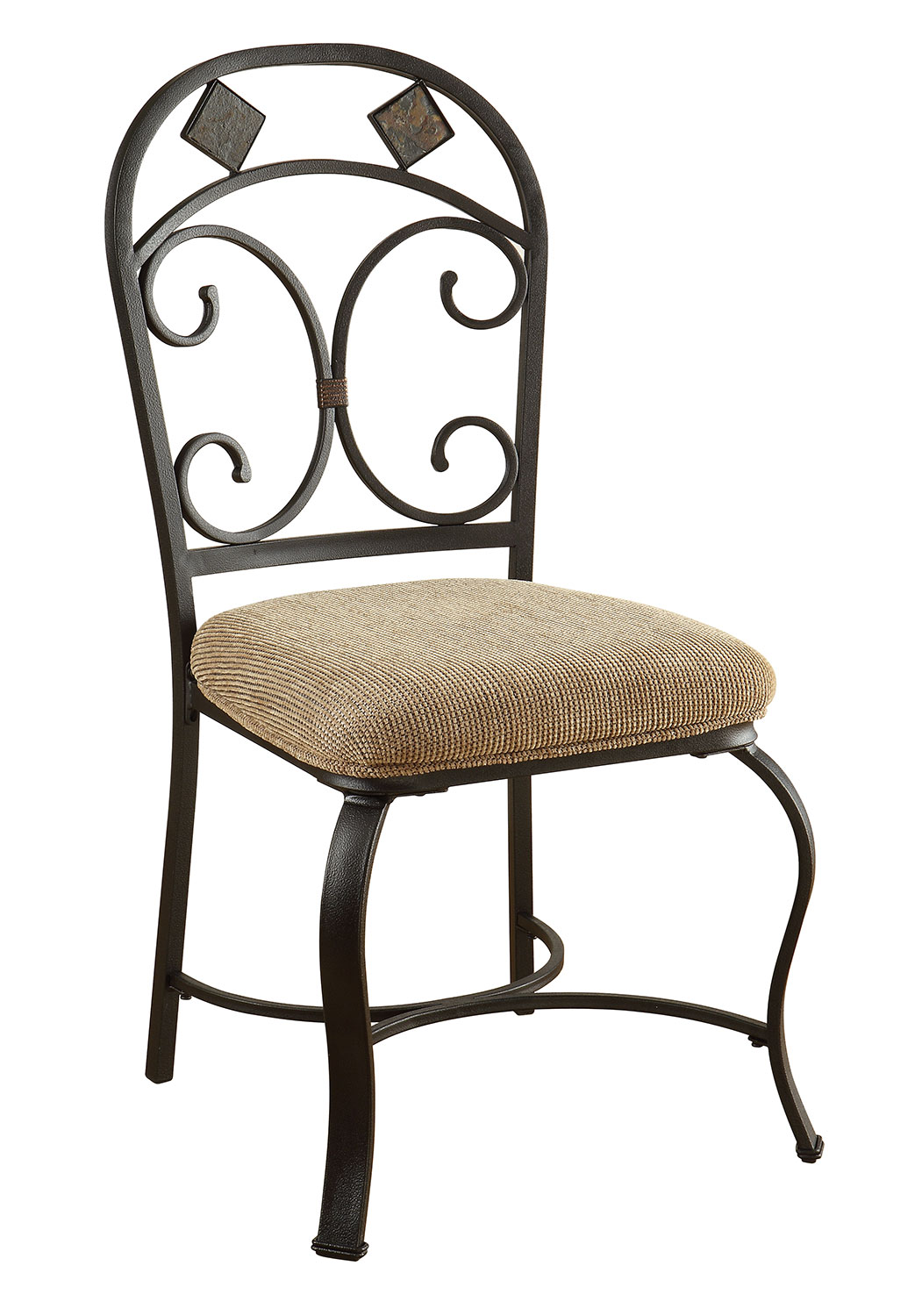 Acme Kiele Side Chair - Fabric/Black Antique