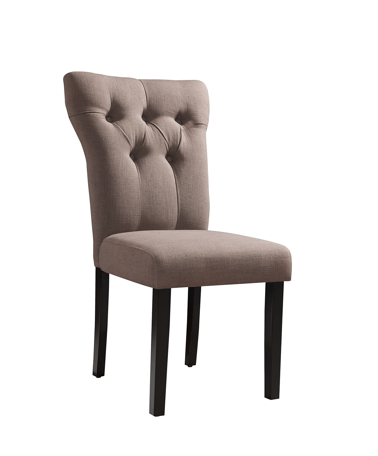 Acme Effie Side Chair - Light Brown Linen/Walnut