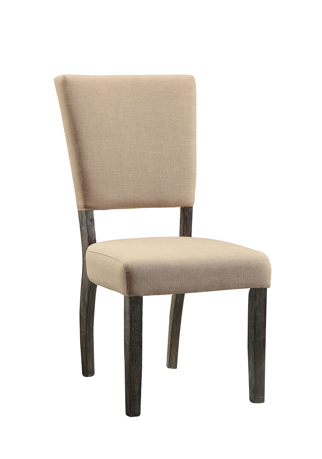 Acme Eliana Side Chair - Beige Linen/Salvage Dark Oak