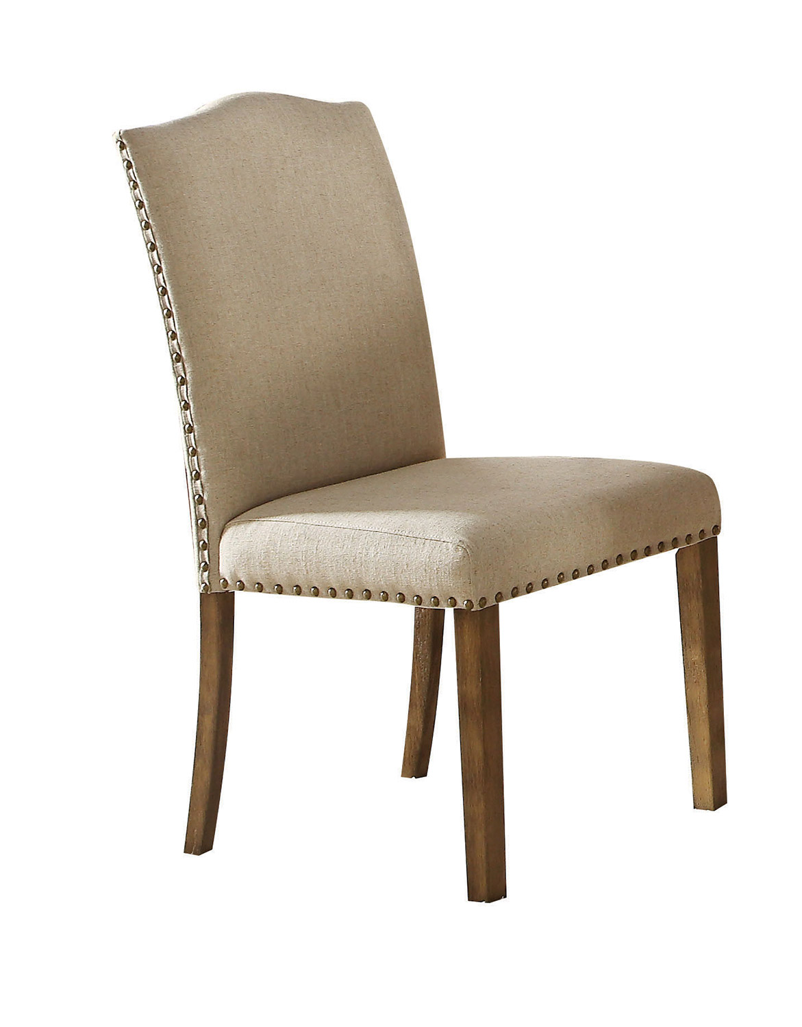 Acme Parker Side Chair - Khaki Linen/Salvage Oak