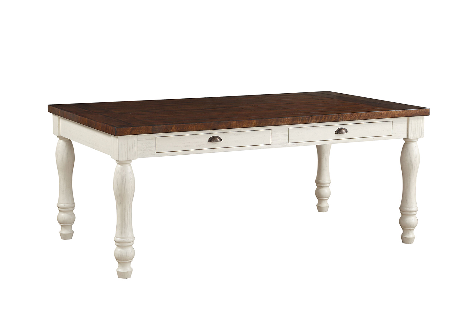 Acme Britta Dining Table - Walnut/White Washed