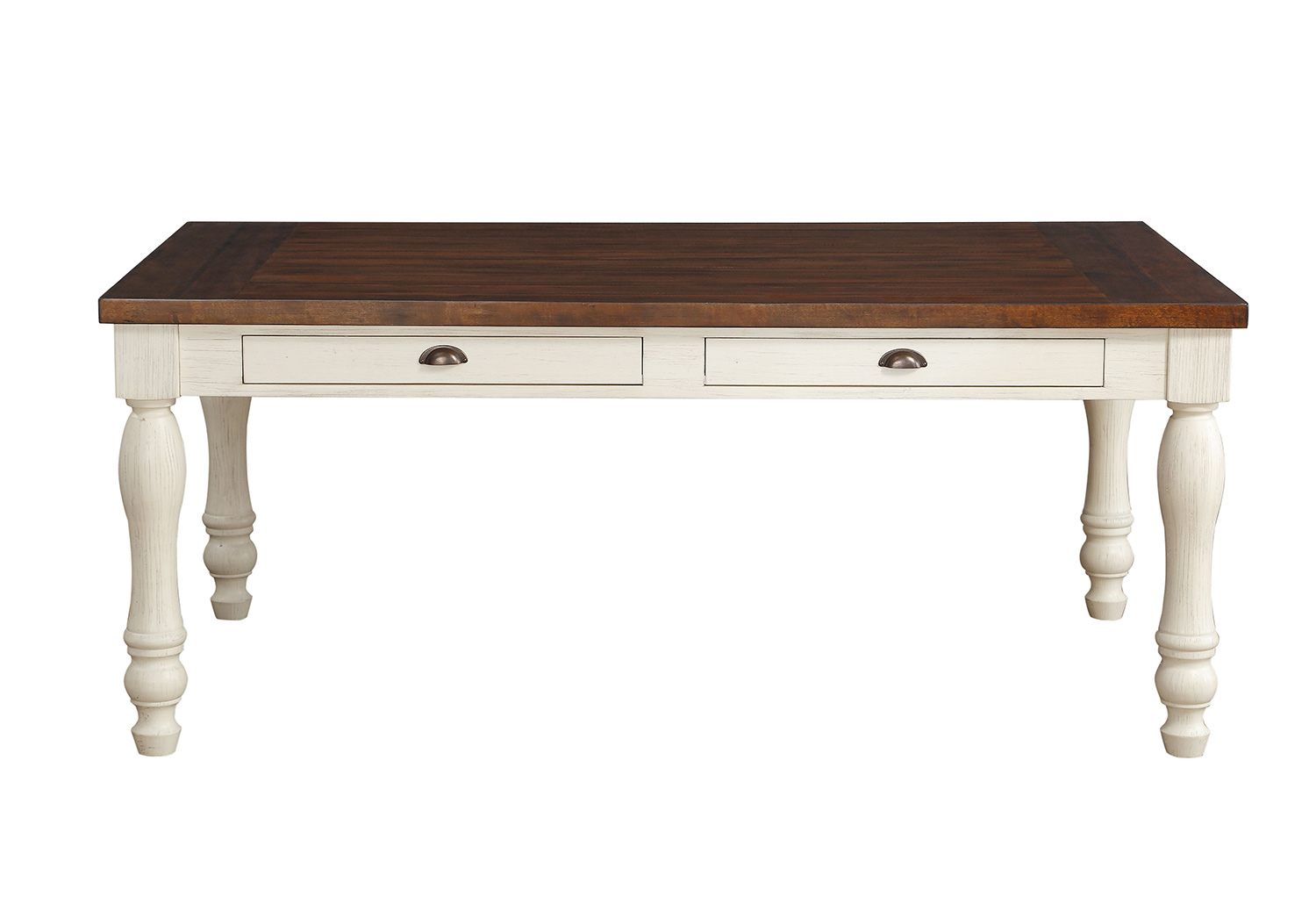 Acme Britta Dining Table - Walnut/White Washed
