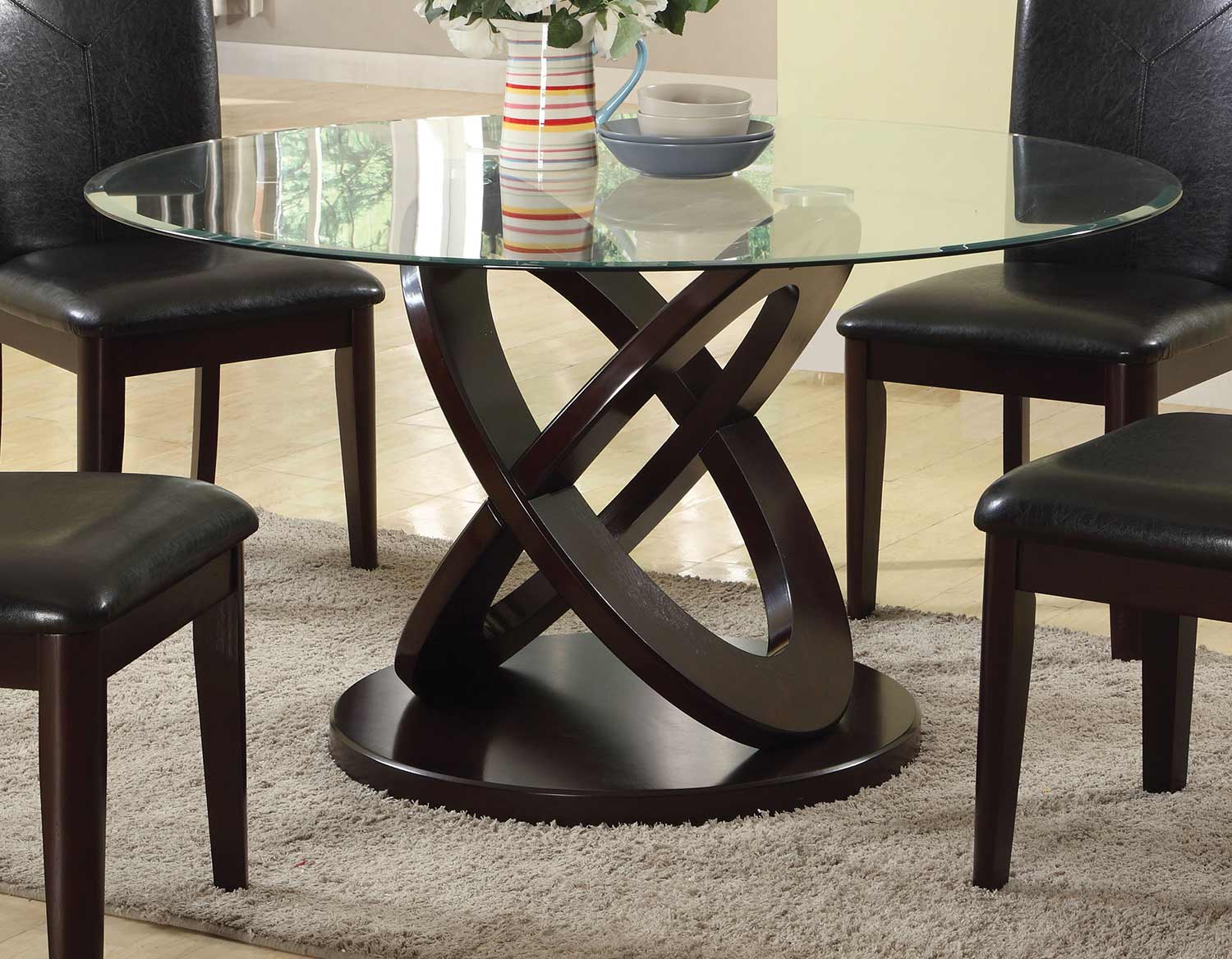 Acme Gable Dining Table - Espresso/Clear Glass