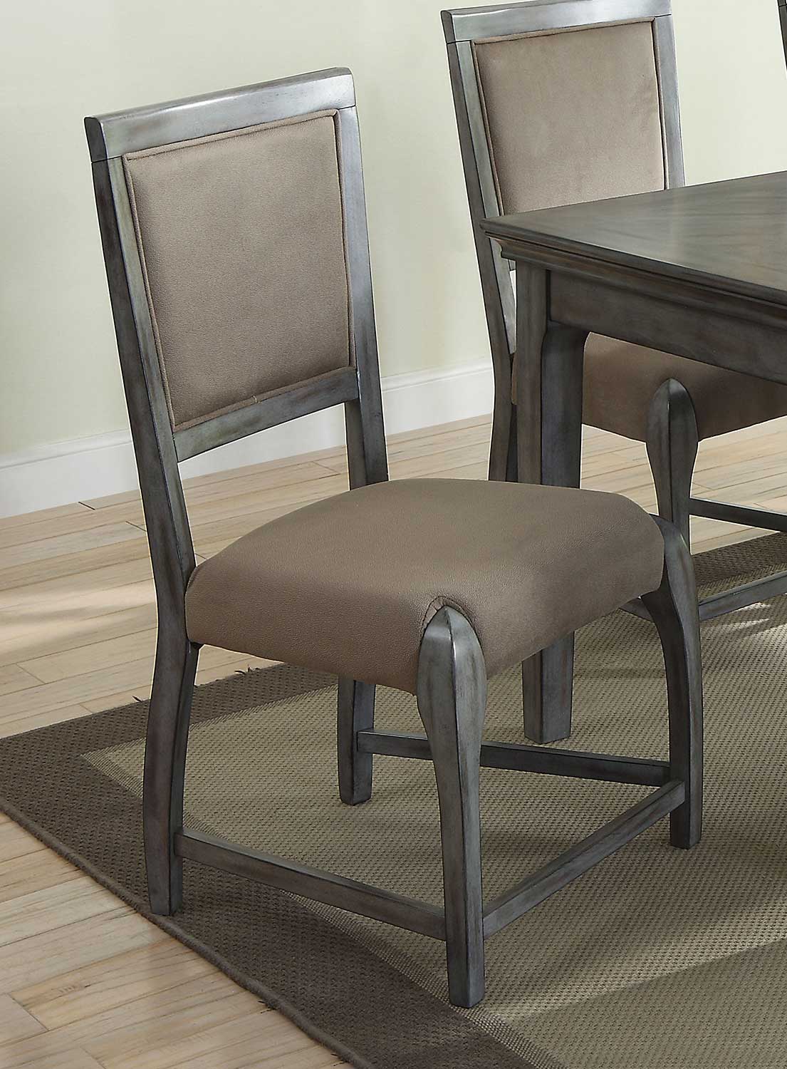 Acme Freira Side Chair - Bronze Fabric/Antique Gray