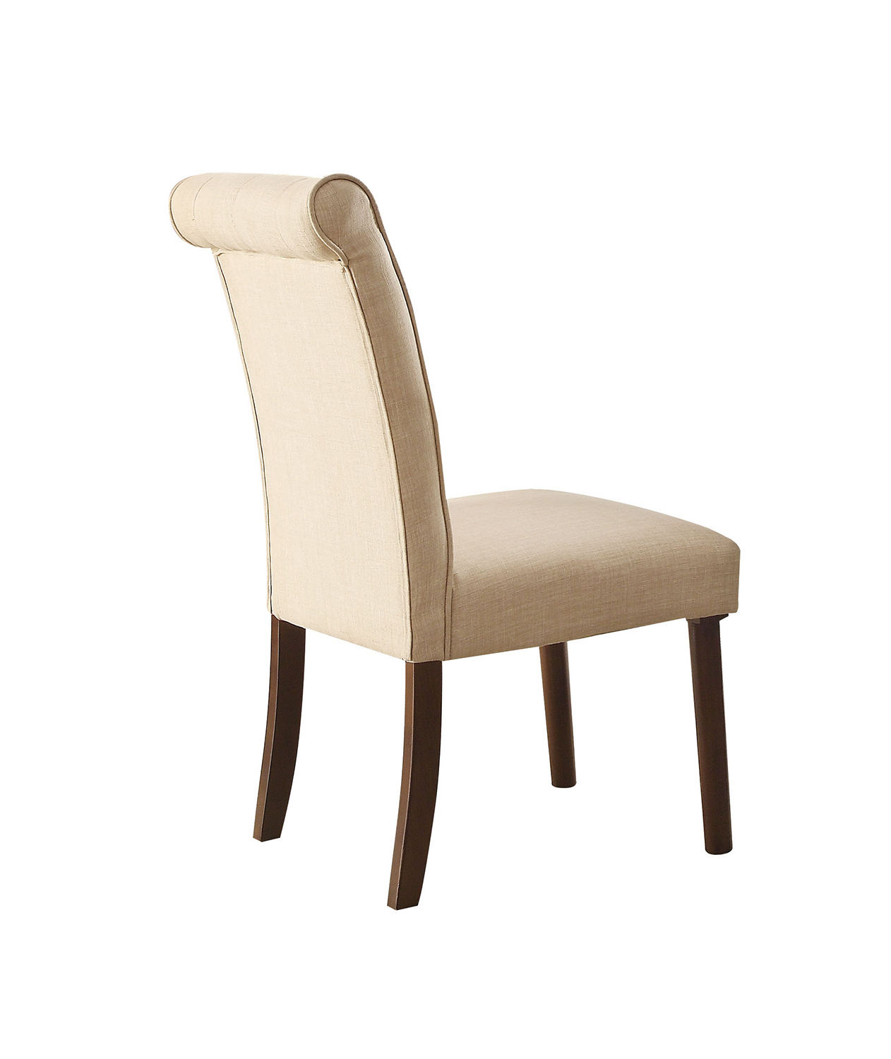 Acme Gasha Side Chair - Beige Linen/Walnut