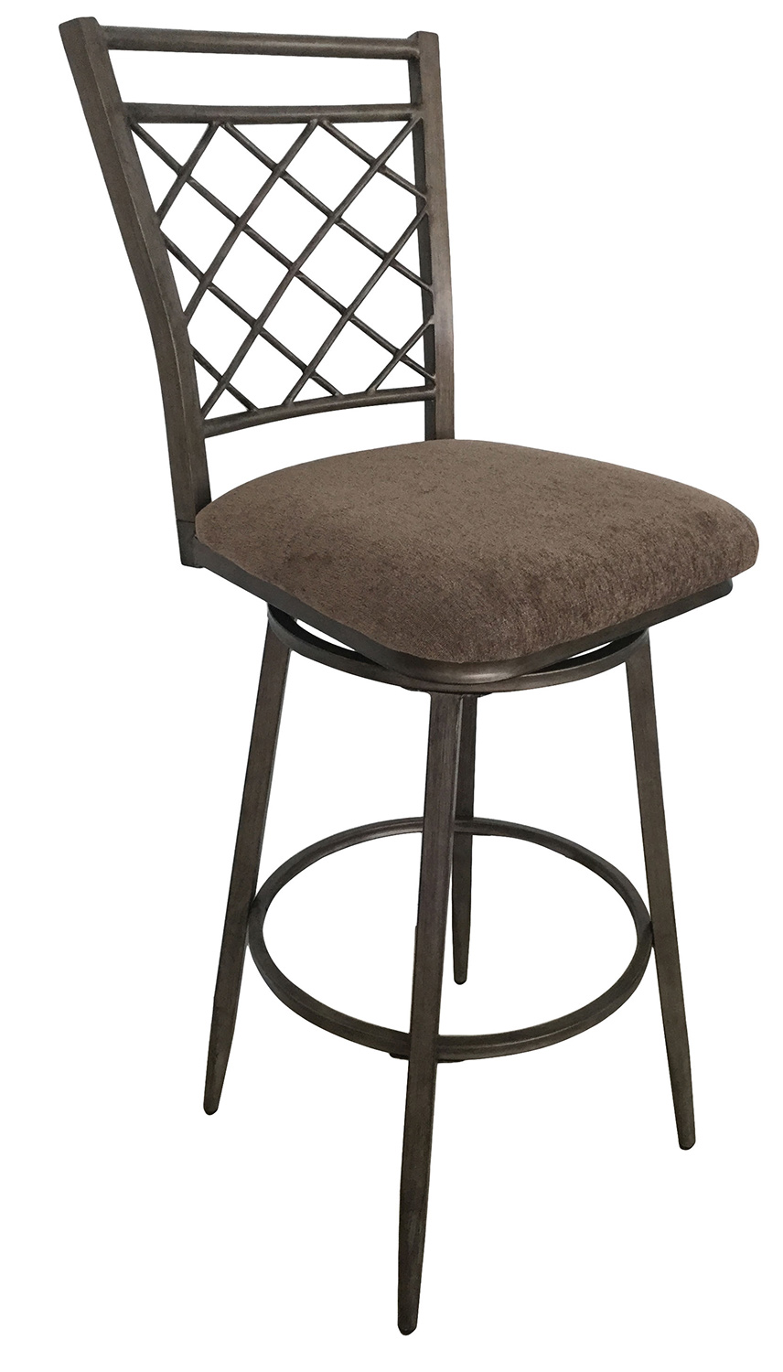 Acme Aldric Swivel Bar Chair - Fabric Marble/Antique