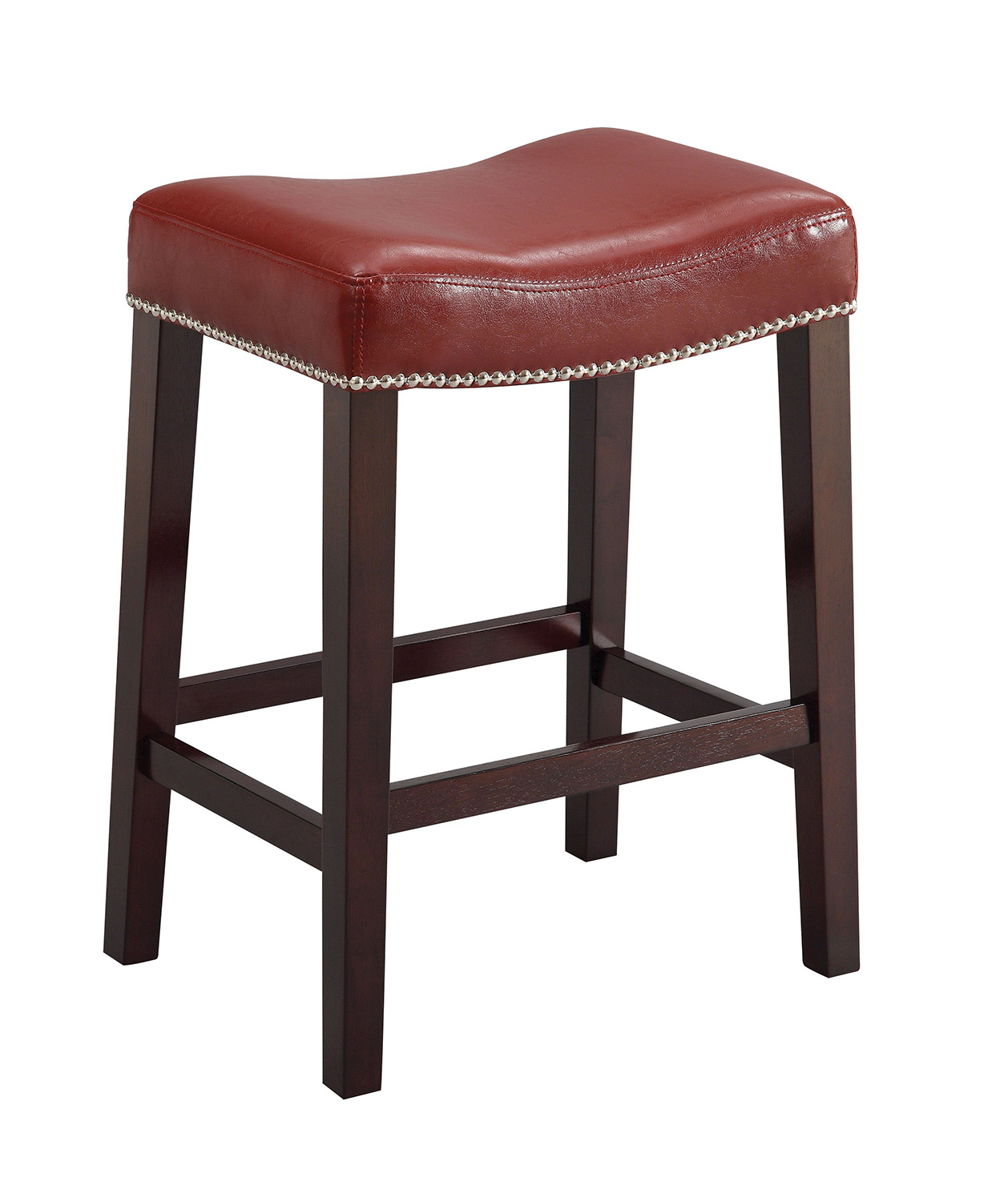 Acme Lewis Bar Stool - Red Vinyl/Espresso