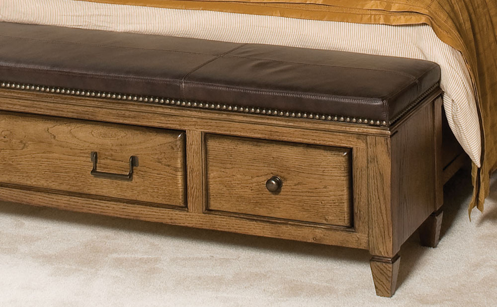 American Drew Americana Home Highland Leather Bench Bed