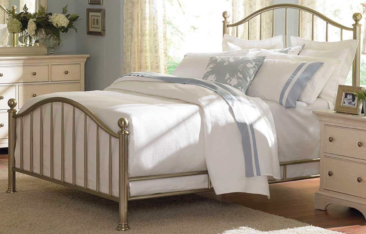 American Drew Ashby Park Plated Nickel Metal Bed American Drew Ashby Park Plated Nickel Metal Bed