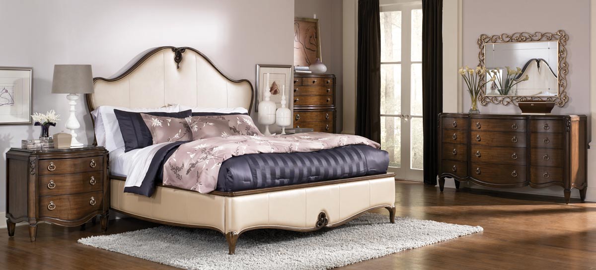 American Drew Jessica McClintock Couture Leather Low Profile Bed
