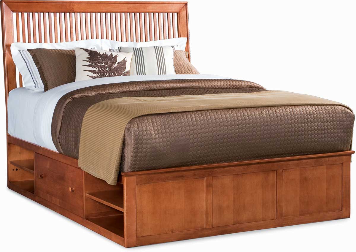 American Drew Sterling Pointe Underbed Storage Platform Bed Cherry