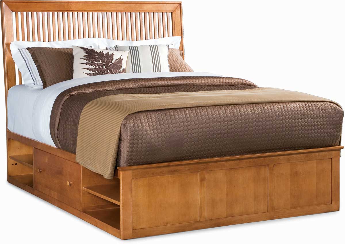 American Drew Sterling Pointe Underbed Storage Platform Bed Maple