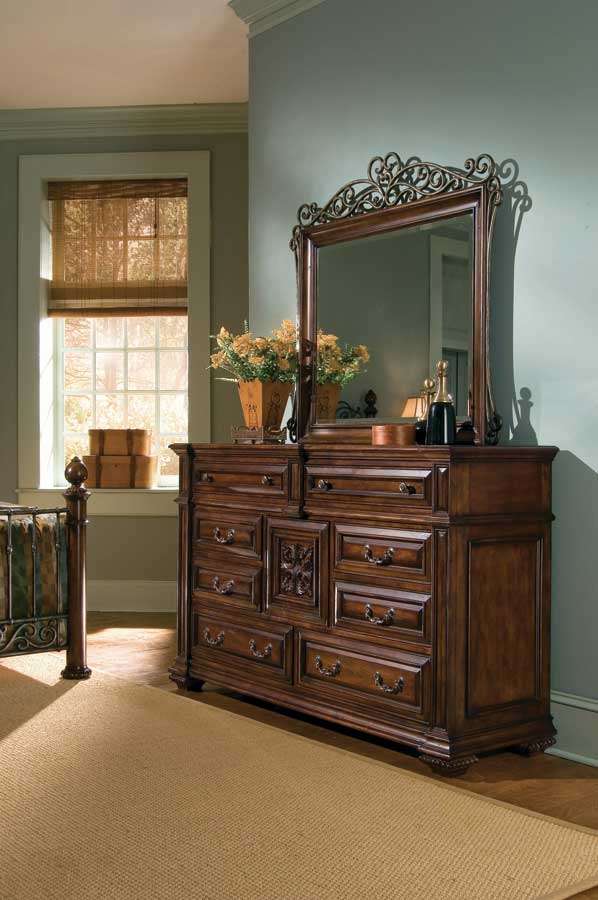 American Drew Marbella Dressing Chest with Stone Inserts
